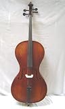 Crystalcello MC500N Ebony Satin Finish Flamed No Angle 4/4 Size Orchestra Cello with Lightweight Case + Padded Bag + Bow + Rosin