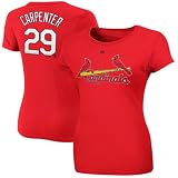 MLB Majestic St. Louis Cardinals Chris Carpenter #29 Ladies Player T-Shirt - Red (Medium)