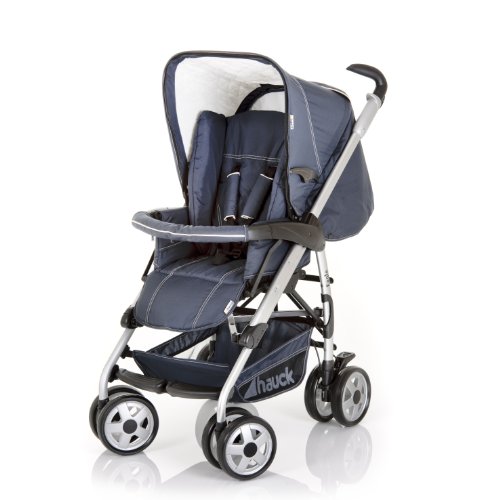 Imagen 2 de Hauck 122501 Eagle All in One - Carrito convertible con capazo, saco para las piernas, bolsa para pañales, capota, silla de coche (grupo 0+), color azul marino