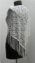 Lace Triangle With Hand Knotted Fringe In Ivory