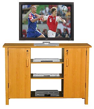 Venture Horizon Multi-media AV Cabinet – holds up to 42″ Plasma/LCD 2367OA (Oak) (32.375″ H x 47.25″ W x 15.75″ D)