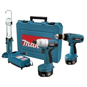 Makita 6935FDWDEX 14.4-Volt NiMH Cordless Impact Driver Kit with 6337 MForce Drill and... by Makita