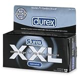 Durex XXL Lubricated Latex Condoms, 12 Each