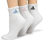 Adidas Women's 6-Pack Quarter Socks, White/Diva/Collegiate Blue/Black 9-11