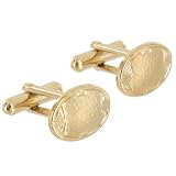 Gold Plated Metal Art Deco Style Oval Mens Cufflinks