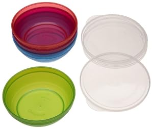 Gerber Graduates BPA Free 4 Pack Bunch-A-Bowls with Lids, Colors May Vary