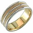 Two Tone Double Row Braid Wedding Band