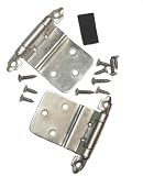 Semi-concealed Cabinet Hinge, self-closing, 3/8 Inset, Satin Nickel.