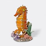 D56 Dept 56 Bejeweled Sea Horse Trinket Box Crystal