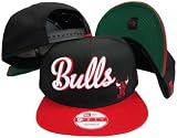 Chicago Bulls Black/Red Two Tone Plastic Snapback Adjustable Plastic Snap Back Hat / Cap