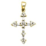 10K Yellow Gold 1/4 ct. Diamond Cross Pendant with Chain