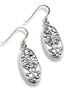 Flowering Tree of Life Religious Symbol Filigree Sterling Silver Oval Hook Earrings