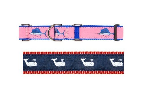 Preston PR090614-M-090 White Whale Martingale Collar - Nylon And Ribbon 1.25 Inch - Medium