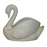 White porcelain swan planter container for ivy indoor or outdoor