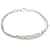 Silver 3 Strand Square Snake & Rings Bracelet 7.5"