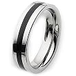 Flat Polished Tungsten Carbide Ring with Black Enamel (6.0 mm) - Sizes 6-13