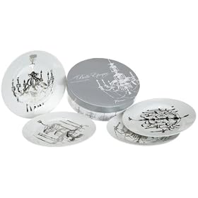 Rosanna Platinum Chandeliers Gift-boxed Dessert Plates, Set of 4 by Rosanna