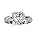 Tk Beauty Swarovski Elements 18k White Gold Plated Heart Shape Crystal Engagement Ring