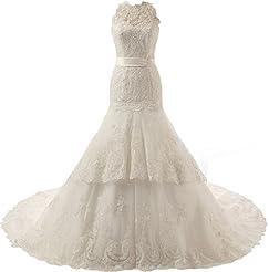 Mermaid Lace Sheer Wedding Dress 