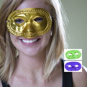 Metallic Mardi Gras Half Mask