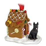 GERMAN SHEPHERD Black Dog GINGERBREAD HOUSE Christmas Ornament 08D