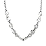 Sterling Silver Fancy CZ Necklace - 16 Inch