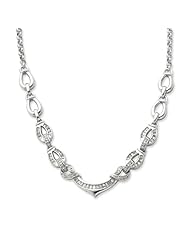 Sterling Silver Fancy CZ Necklace - 16 Inch