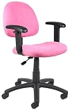 Super Soft Pink Microfiber Office Desk Chairs W-Adj. Arms