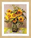 Fleurs de tournesols, Sunflowers Framed Poster Print by Marcel Dyf, 11x13