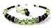 Jewelry : August Peridot Birthstone Bracelets: Birthstone Bracelets & Earrings Set: Handmade with Black Pearls