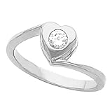 Platinum Diamond Heart Ring - 0.15 Ct.