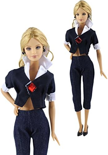 Lot 15 Items=5 set Fashion Clothes Outfit+10 Pair Shoes for Barbie Doll