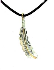 BY Navajo Artist: Harry Spencer-Gorgeous! Sterling silver and gold filled wrap feather pendant.