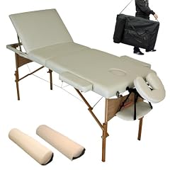 Massageliege + Set2 beige inkl. 2 Lagerungsrollen + Tasche