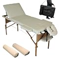 Massageliege + Set2 beige inkl. 2 Lagerungsrollen + Tasche