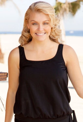 Beach Belle® Punaluu Plus Size Blouson Tankini Top - Plus Size Swimsuit Plus Size Swimsuits product image