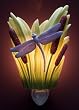 Dragonfly & Cattails Night Light - Ibis & Orchid Flowers of Light Collection