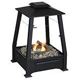 Real Flame Sierra Outdoor Gel-Fuel Fireplace, Black