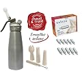 Siphon � Chantilly Professionnel, mousses et cr�mes - Chaud et Froid - Corps et T�te en Aluminium - 500 ML + 10 Cartouches Incluses