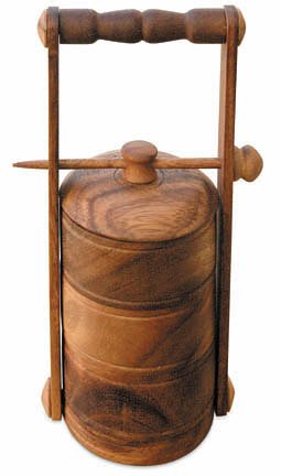 Buy Triple Compartment Acacia Wood Thai Spice Box