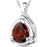 3.25Ct Pear Shape Garnet Pendant in Sterling Silver