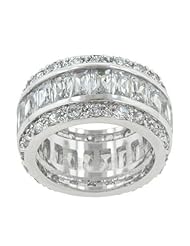 Triple Row White Zircon Eternity Ring