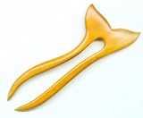 Hand Carved Hair Fork Finny Style Natural Exotic Tropical Chakte Viga Wood USA Made
