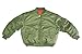 Army Universe Sage Green MA-1 Military Flight Jacket, Reversible Air Force Bomber Pilot Jacket + Red Streamer [Chest Size 37