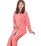 (ディーコッテ) D'Kotte レディース マタニティー パジャマ 長袖 前開き 授乳口付き ウエストサイズ調整 産前 産後 ピンク 141128-5(ピンク-m)