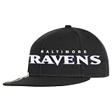 NFL Men's Baltimore Ravens End Zone Flat Visor Flex Hat - Tw78Z (Black, Large/X-Large)