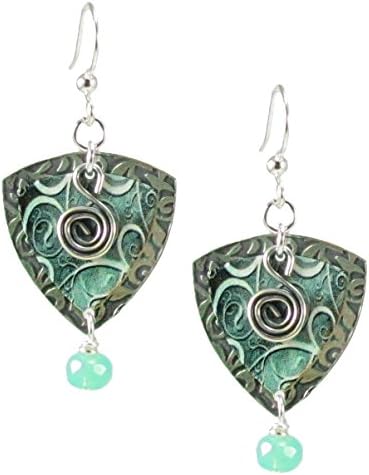 Earth Dreams Handmade Painted Icy Blue Dangle Earrings Plated Surgical Steel Wires