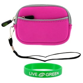 Neoprene Sleeve Case (Magenta) for Panasonic Lumix DMC-ZR1 Digital Camera Black