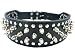 17"-20" Black Leather Spiked Studded Dog Collar 2" Wide, 31 Spikes 52 Studs, Pit Bull, Boxer