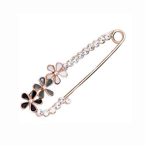 Maikun Tri-color Enamel Flower Pin Brooch Sweater Brooch Breastpin Broach Pin Clip